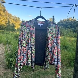 Anthropologie Neon Floral Blazer